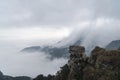 Lushan mountain landscape of waterfall clouds