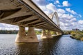 The Lusitania Bridge over the Guadiana River in Merida, Extremadura, Spain Royalty Free Stock Photo