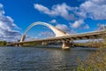 The Lusitania Bridge over the Guadiana River in Merida, Extremadura, Spain Royalty Free Stock Photo