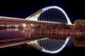 Lusitania bridge over Guadiana River at night