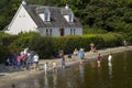 Luss, Argyll & Bute, Scotland, August, 25, 2019: Hundreds of people visit a small picturesque village on the west bank of Loch Lom