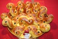 Swedish Lusse cats for LuciaÃÂ´s day - baked with saffron and raisins