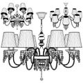 Luster Chandelier Vector. Illustration Isolated On White Background. Royalty Free Stock Photo