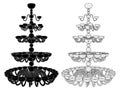 Luster Chandelier Vector. Illustration Isolated On White Background. Royalty Free Stock Photo