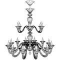 Luster Chandelier Vector. Illustration Isolated On White Background. Royalty Free Stock Photo