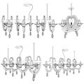 Luster Chandelier Vector. Illustration Isolated On White Background.
