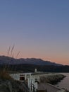 Lustica Bay lighthouse at sunset