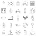 Lustiness icons set, outline style