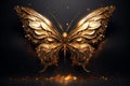 Lustrous Golden butterfly wallpaper. Generate Ai