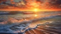 Lustrous Horizon: Ocean's Sundown Symphony