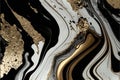 Lustrous Noir: AI Generated Abstract Texture Photography of White Gold and Black Intricate Marble