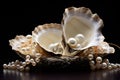 Lustrous Pearls mussel shells. Generate ai