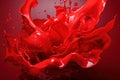 Lustrous Red liquid paint. Generate Ai