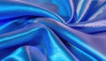 Lustrous Royal Purple-Blue Silk Fabric Waves