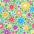 Lusty floral pattern seamless background repetition colorful Royalty Free Stock Photo