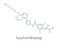 Lusutrombopag drug molecule thrombopoietin receptor agonist. Skeletal formula.