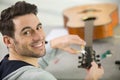 lute maker shop and classic music instruments Royalty Free Stock Photo