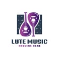 Lute musical instrument logo Royalty Free Stock Photo