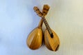 Lute - a stringed musical instrument with frets on the fretboard Royalty Free Stock Photo