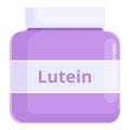 Lutein jar icon cartoon vector. Vegetable diet