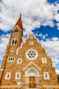 Luteran Christ Church facade with blue sky and clouds in background, Windhoek Royalty Free Stock Photo