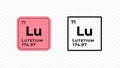 Lutetium, chemical element of the periodic table vector Royalty Free Stock Photo
