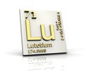 Lutetium form Periodic Table of Elements Royalty Free Stock Photo
