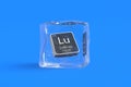 Lutetium Lu chemical element of periodic table in ice cube. Symbol of chemistry element Royalty Free Stock Photo