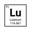 Lutetium periodic table element chemistry symbol. Lutetium chemical science atom sign icon. Royalty Free Stock Photo