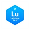 Lutetium symbol. Chemical element of the periodic table. Vector stock illustration Royalty Free Stock Photo