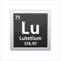 Lutetium symbol. Chemical element of the periodic table. Vector stock illustration Royalty Free Stock Photo