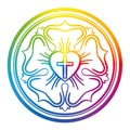 Luther Rose Rainbow Colors Gradient Symbol