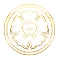 Luther Rose Symbol Golden Flower Royalty Free Stock Photo