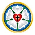 Luther rose symbol illustration over white