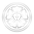 Luther Symbol Silver Rose Royalty Free Stock Photo