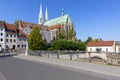 Lutheran Peterskirche Church of St. Peter and Paul on Lusatian Neisse river, Old Town Bridge, Goerlitz, Germany Royalty Free Stock Photo