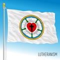 Lutheranism international flag symbol in the wind Royalty Free Stock Photo