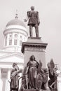 Luthern Cathedral, Helsinki, Finland with Alexander II Monument Royalty Free Stock Photo