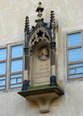 Memorial plaque dedicated to Martin Luther on the wall of the house where he lived, Lutherhaus, Wittenberg, Germany