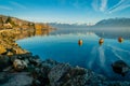 Lutry harbor in Switzerland Royalty Free Stock Photo