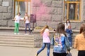 Lutsk, Ukraine - 01.06.2017 Pilgrims of the World Youth Day during concert Singing Europe. The concert is part of the Royalty Free Stock Photo