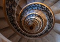 The LutyenÃ¢â¬â¢s stair, spiral stone staircase designed by Edwin Lutyens in the 1920s, located in the Ned Hotel, City of London UK Royalty Free Stock Photo