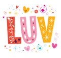 LUV love decorative lettering text Royalty Free Stock Photo