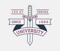 Lux et veritas university badge