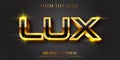 Lux text, shiny gold style editable text effect