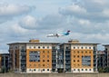 Luxair plane flying low over homes in North Woolwich London