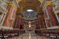 Budapest, Hungary - Feb 8, 2020: Luxary sanctuary nave hall in St. Stephen`s Basilica