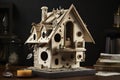 luxe birdhouse with designer furnishings and accessories