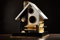 luxe birdhouse with designer furnishings and accessories