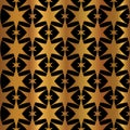 Luxe Copper Gold on Black Starry Night Sky Seamless Vector Pattern Royalty Free Stock Photo